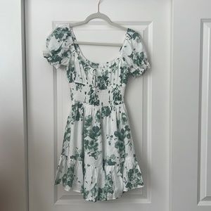 Hello Molly Green Floral Mini Dress